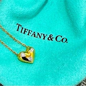 Tiffany & Co Etoile Heart 3 Diamond Necklace